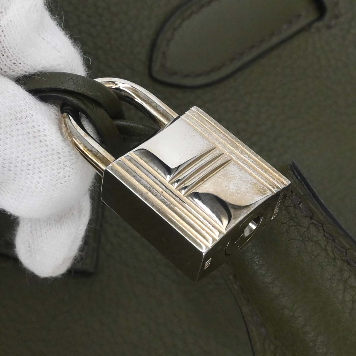 Hermes Olive Green Evergrain Birkin 30 Handbag