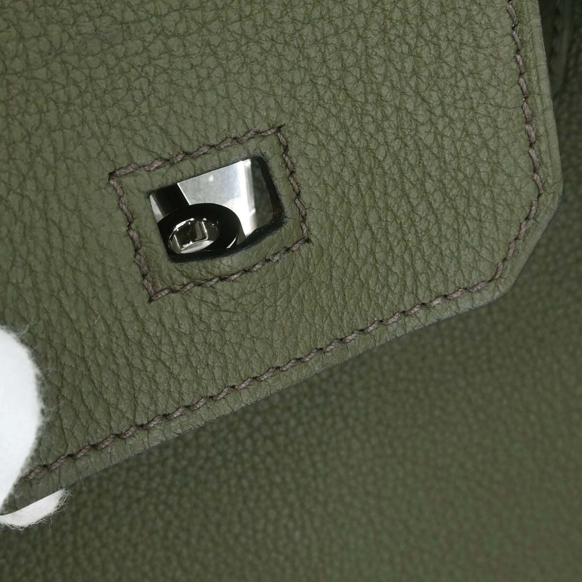 Hermes Olive Green Evergrain Birkin 30 Handbag