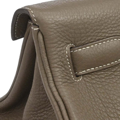 Hermes Etoupe Gray Togo Shoulder Kelly Handbag