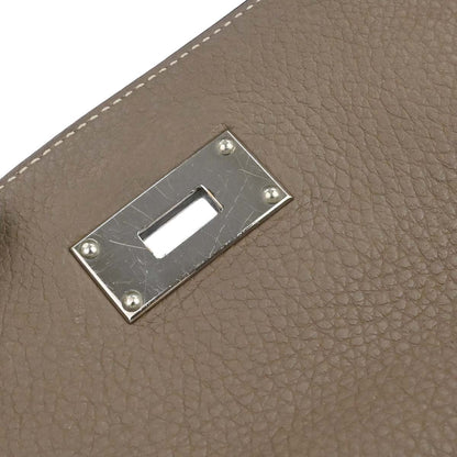 Hermes Etoupe Gray Togo Shoulder Kelly Handbag