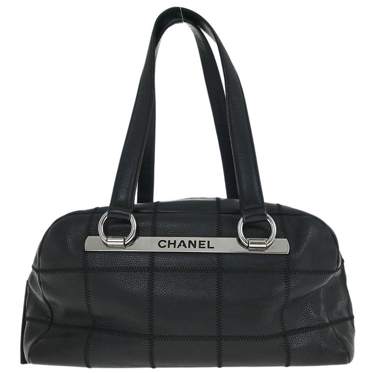 Chanel 2005-2006 Black Caviar Skin Choco Bar Handbag