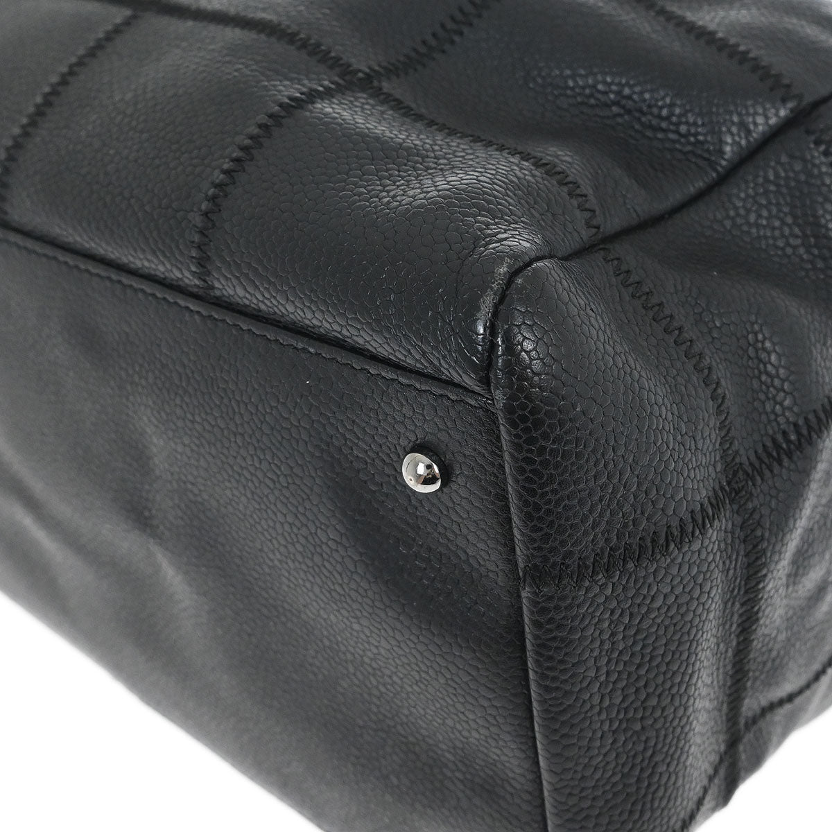 Chanel 2005-2006 Black Caviar Skin Choco Bar Handbag