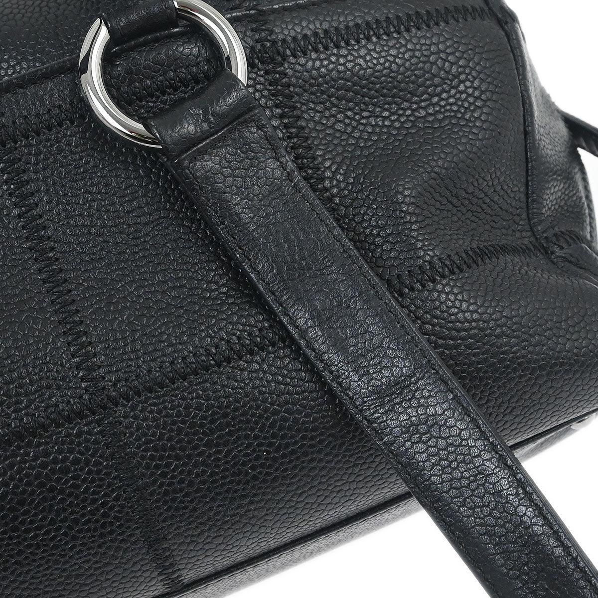 Chanel 2005-2006 Black Caviar Skin Choco Bar Handbag