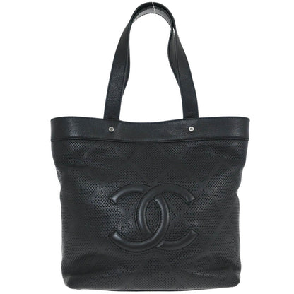 Chanel 2006-2008 Black Lambskin Perforated Tote Bag