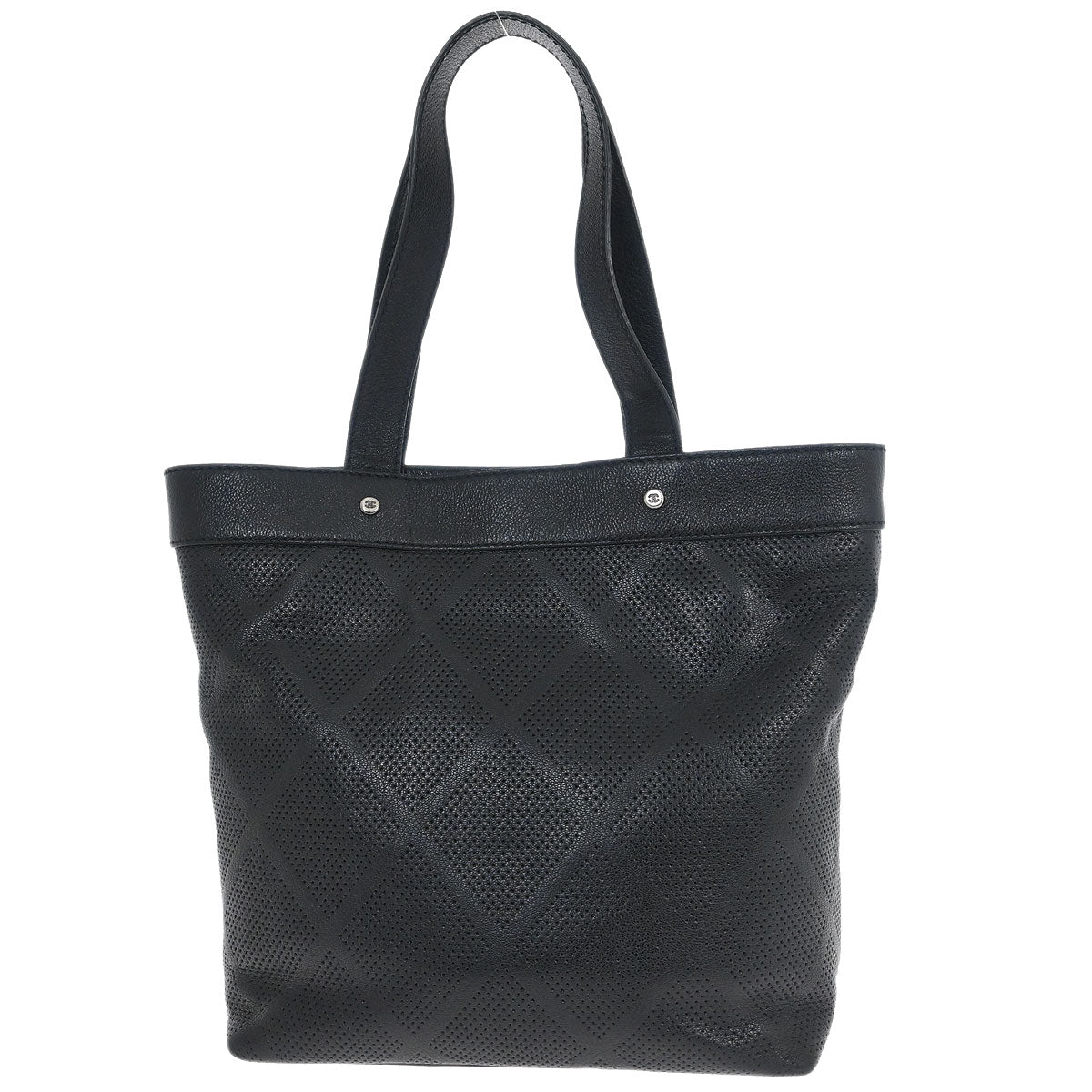 Chanel 2006-2008 Black Lambskin Perforated Tote Bag