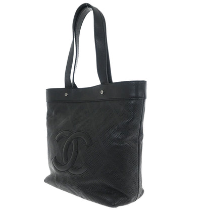 Chanel 2006-2008 Black Lambskin Perforated Tote Bag