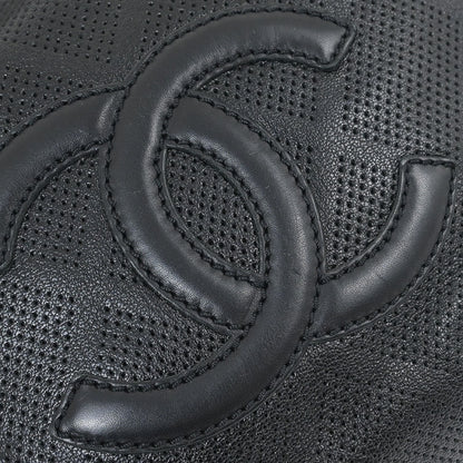 Chanel 2006-2008 Black Lambskin Perforated Tote Bag