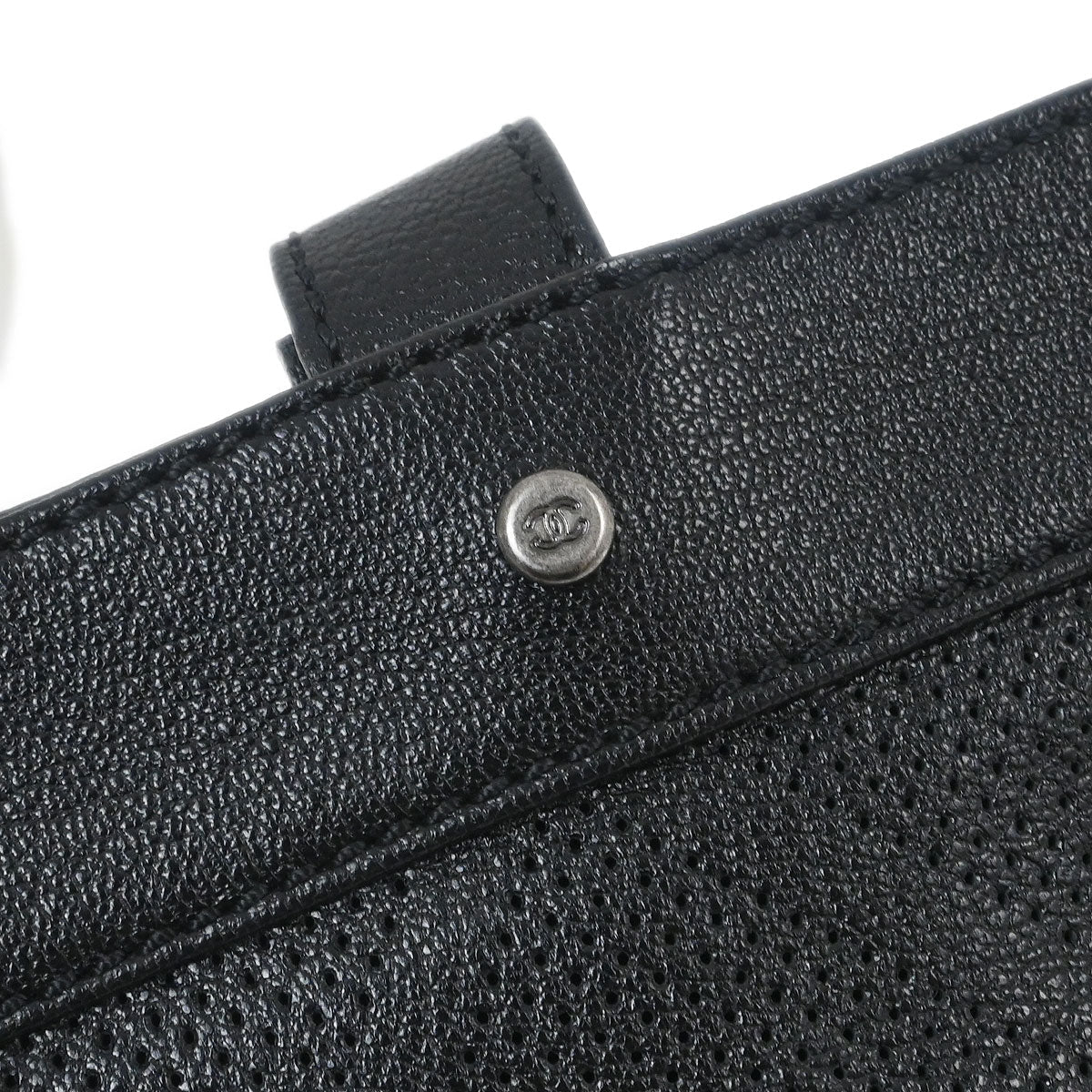 Chanel 2006-2008 Black Lambskin Perforated Tote Bag