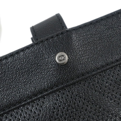 Chanel 2006-2008 Black Lambskin Perforated Tote Bag