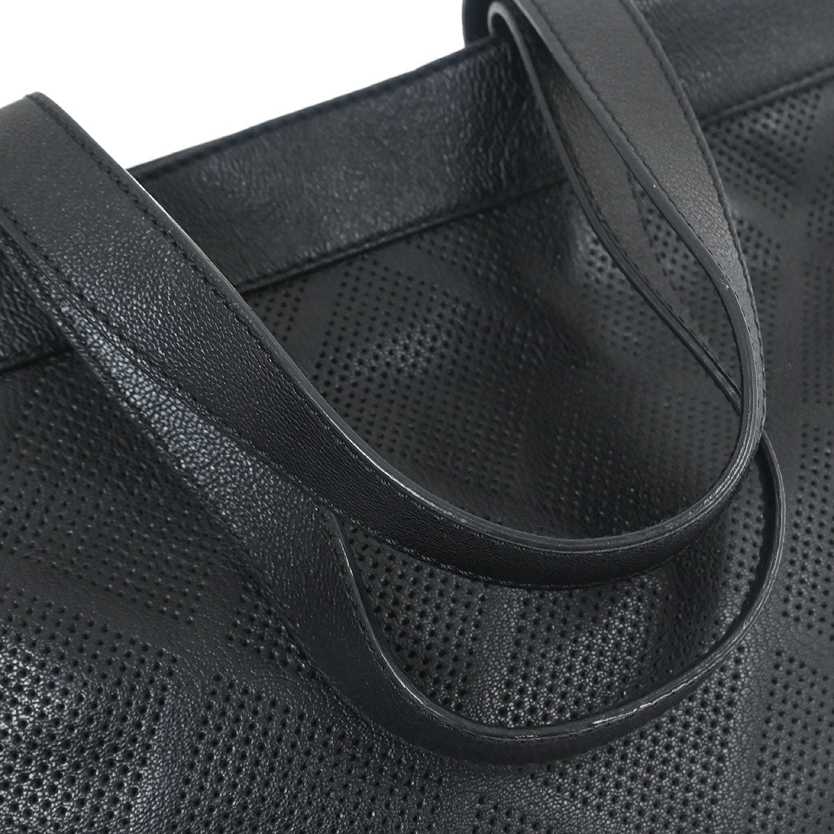 Chanel 2006-2008 Black Lambskin Perforated Tote Bag