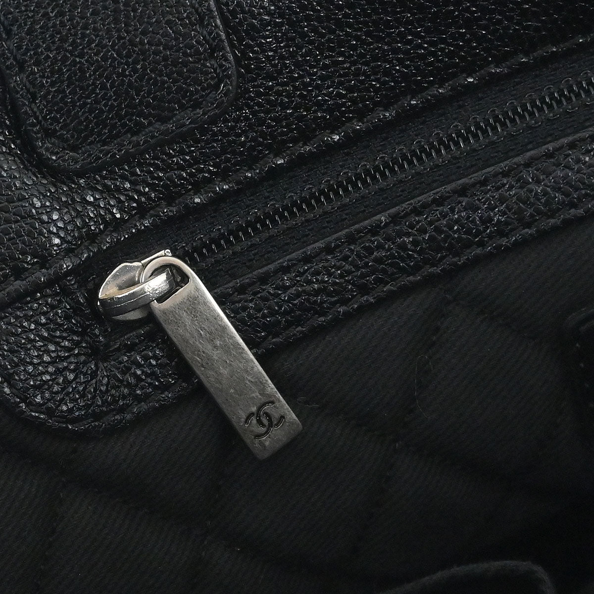 Chanel 2006-2008 Black Lambskin Perforated Tote Bag