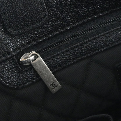 Chanel 2006-2008 Black Lambskin Perforated Tote Bag