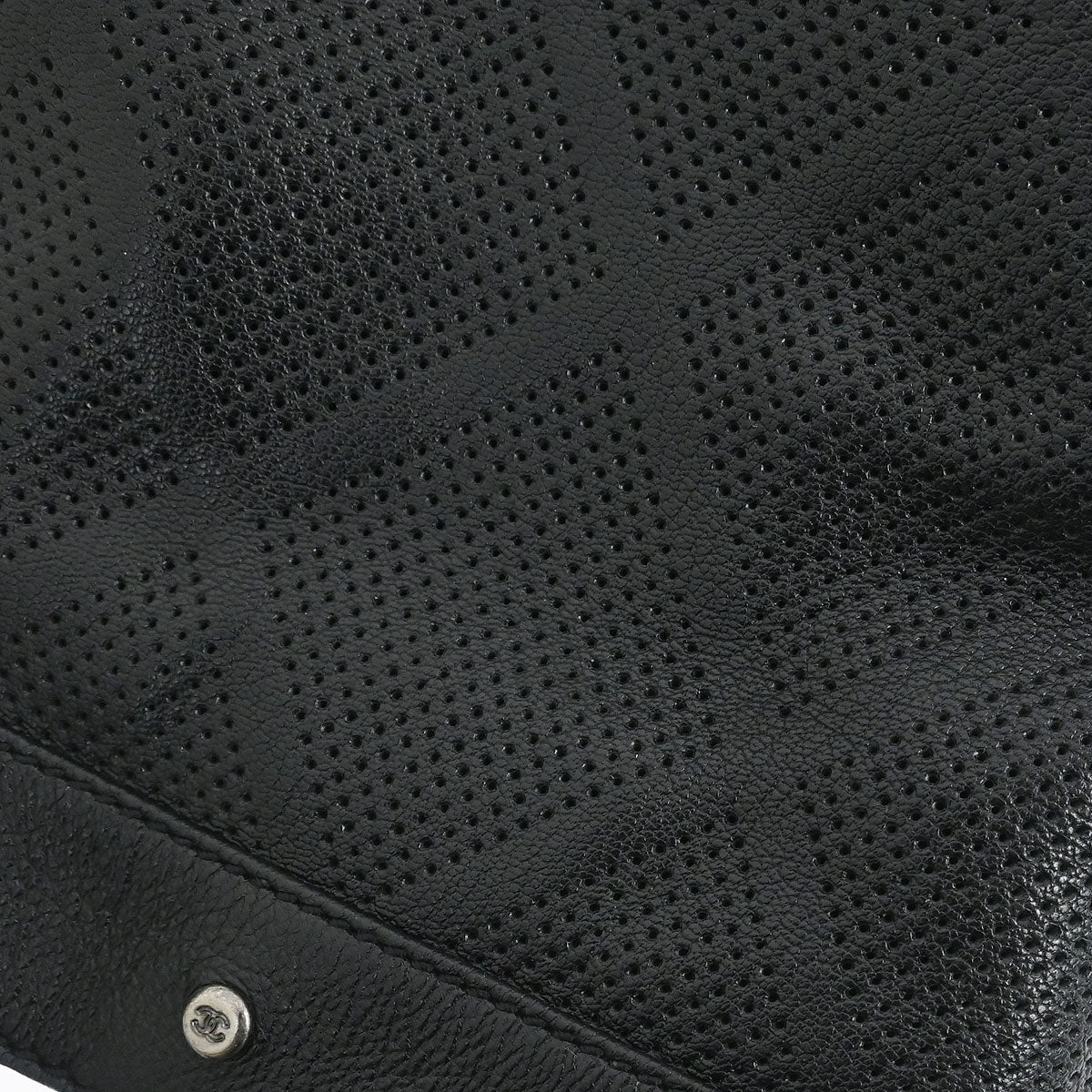 Chanel 2006-2008 Black Lambskin Perforated Tote Bag
