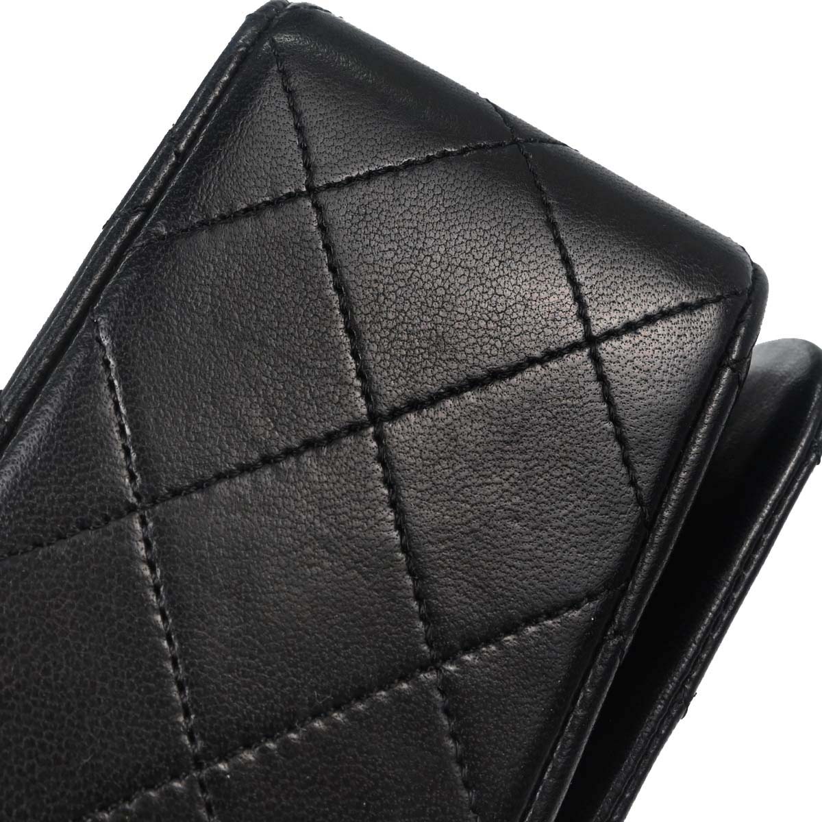 Chanel Black Lambskin Turnlock Small Full Flap Shoulder Bag