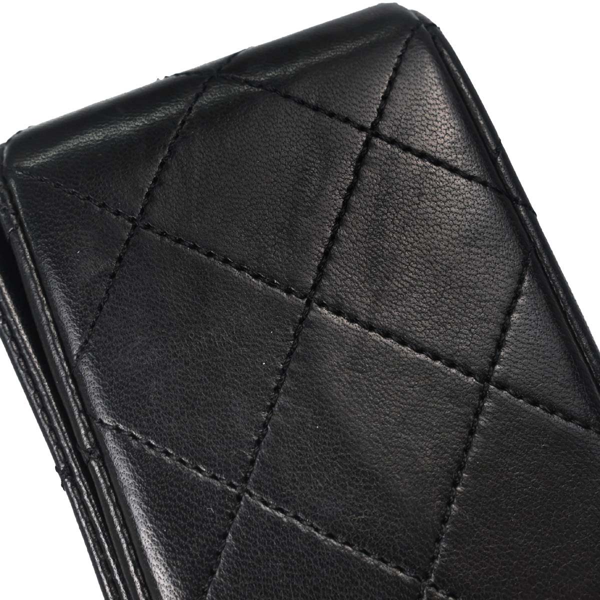 Chanel Black Lambskin Turnlock Small Full Flap Shoulder Bag