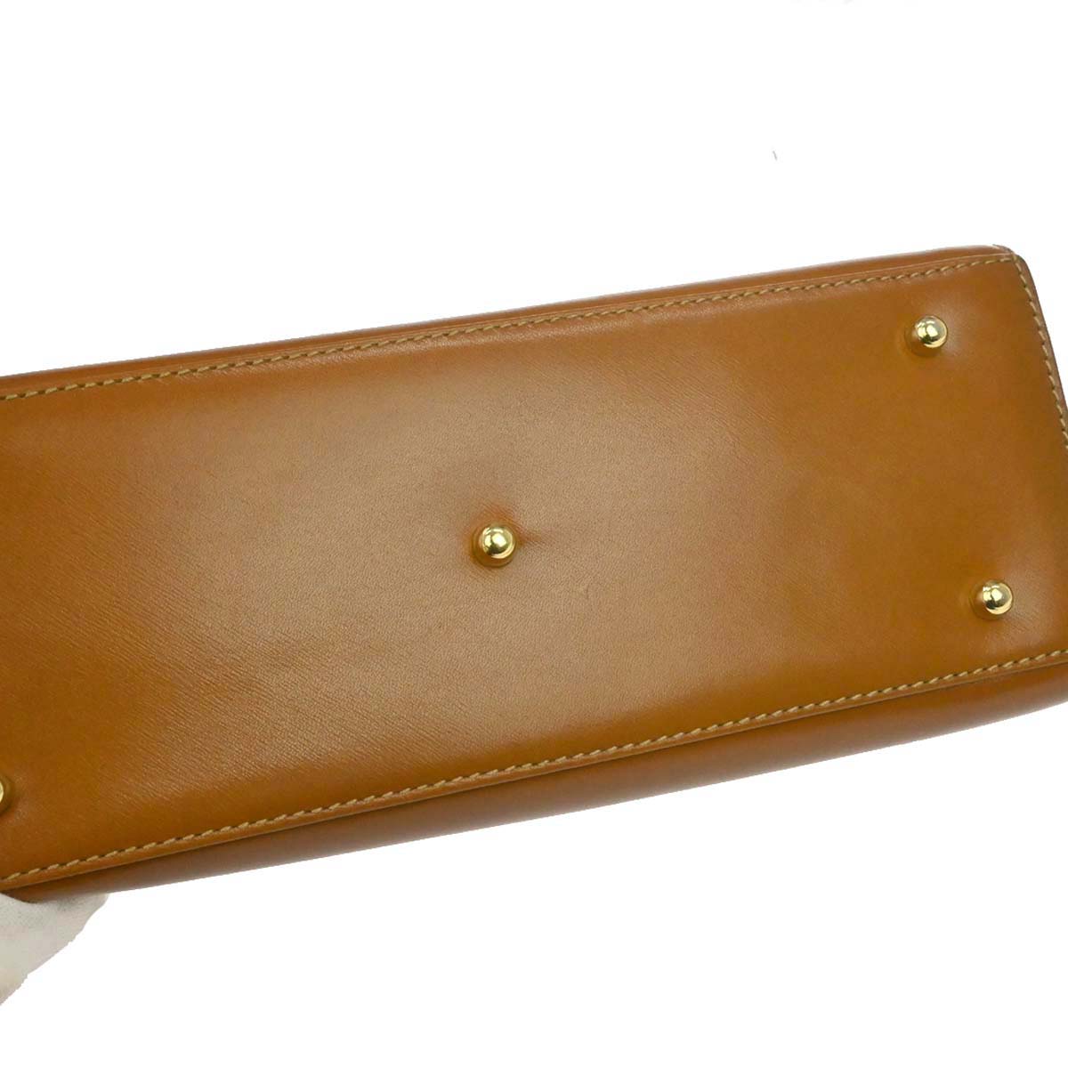 Gucci Brown Leather Lady Lock Top Handle 2way Shoulder Handbag