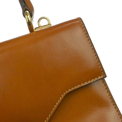 Gucci Brown Leather Lady Lock Top Handle 2way Shoulder Handbag