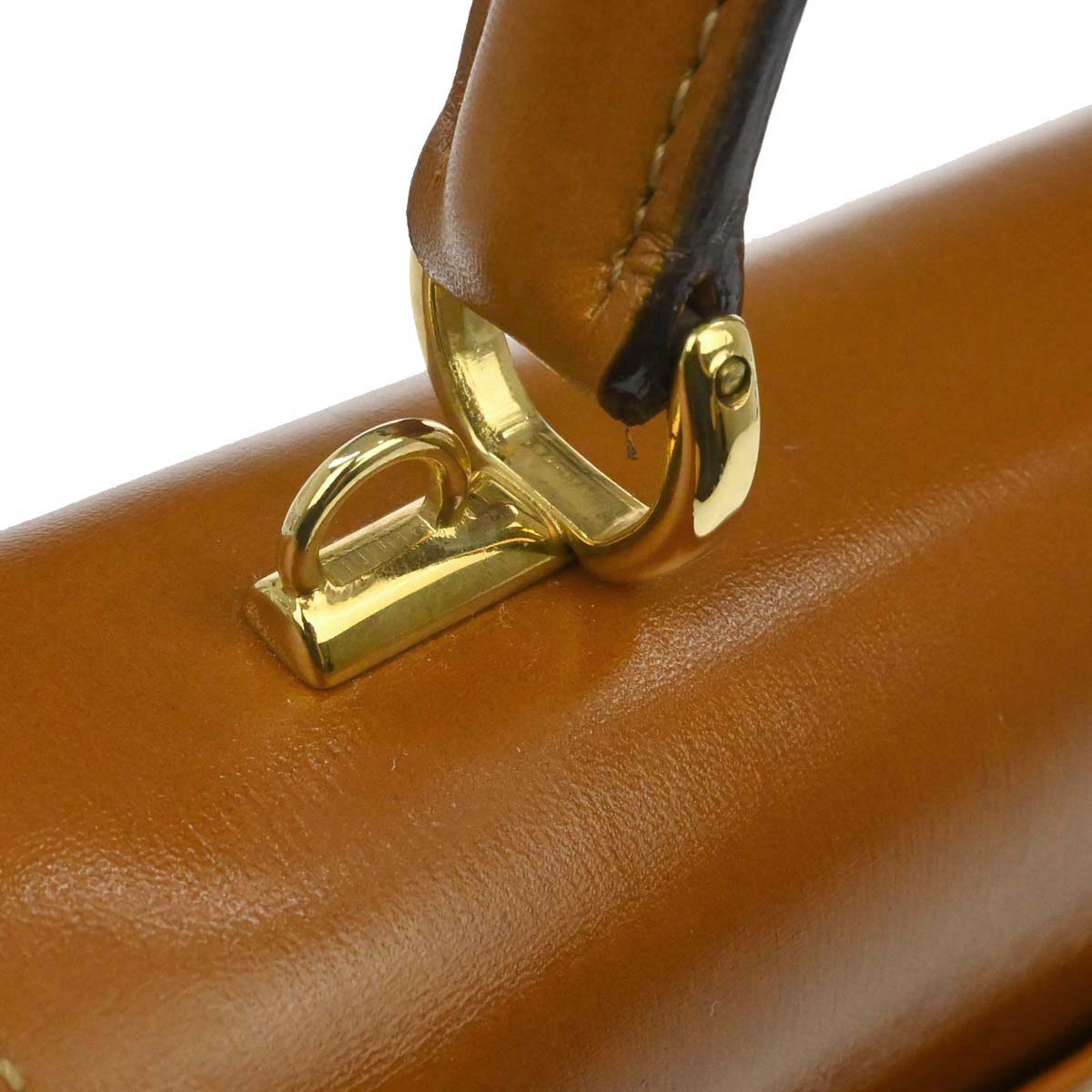 Gucci Brown Leather Lady Lock Top Handle 2way Shoulder Handbag