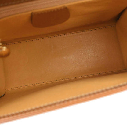 Gucci Brown Leather Lady Lock Top Handle 2way Shoulder Handbag