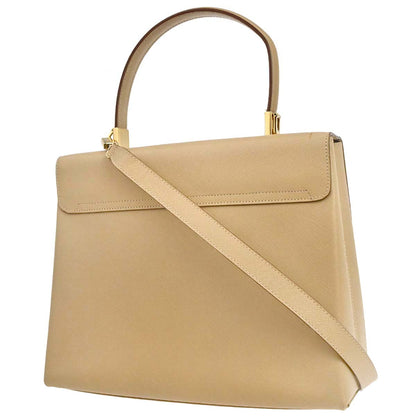 Salvatore Ferragamo Beige Gancini 2way Shoulder Handbag