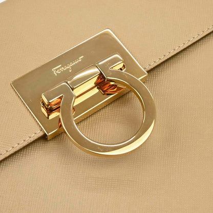 Salvatore Ferragamo Beige Gancini 2way Shoulder Handbag