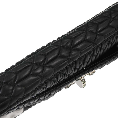Miu Miu Black Lambskin Nappa Crystal Handbag