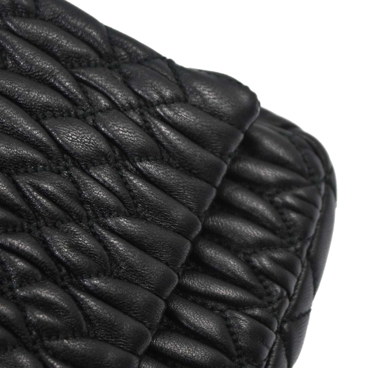 Miu Miu Black Lambskin Nappa Crystal Handbag