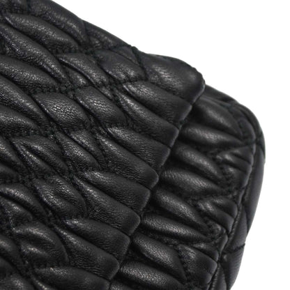 Miu Miu Black Lambskin Nappa Crystal Handbag