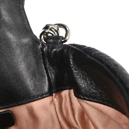 Miu Miu Black Lambskin Nappa Crystal Handbag