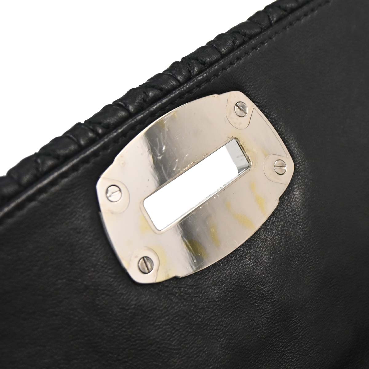 Miu Miu Black Lambskin Nappa Crystal Handbag