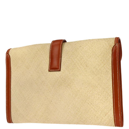 Hermes Beige Panama Jige PM Clutch Bag