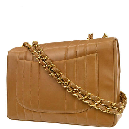 Chanel Brown Lambskin Mademoiselle Jumbo Classic Flap Bag