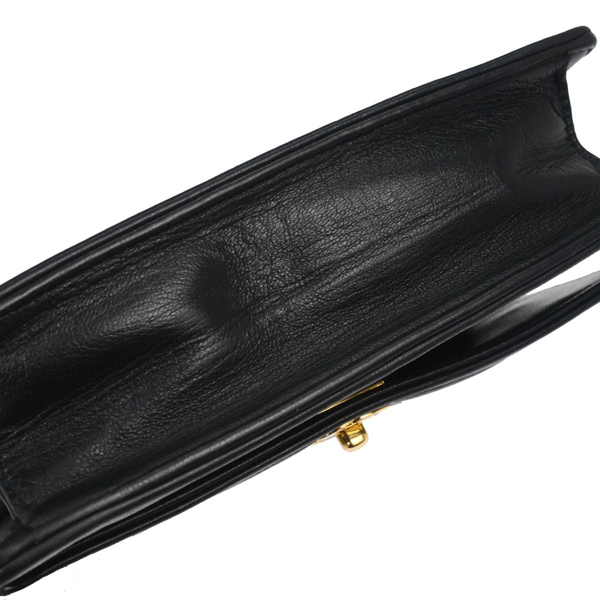 Chanel Black Lambskin Straight Flap Shoulder Bag