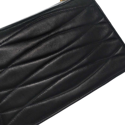 Chanel Black Lambskin Straight Flap Shoulder Bag