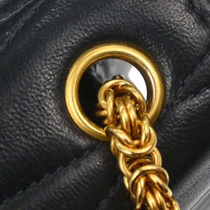 Chanel Black Lambskin Straight Flap Shoulder Bag