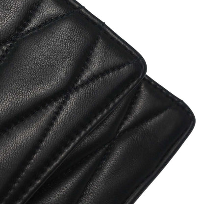 Chanel Black Lambskin Straight Flap Shoulder Bag