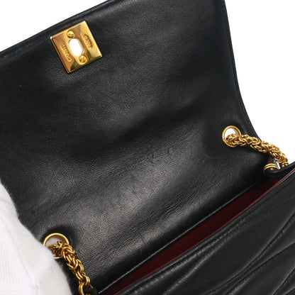 Chanel Black Lambskin Straight Flap Shoulder Bag