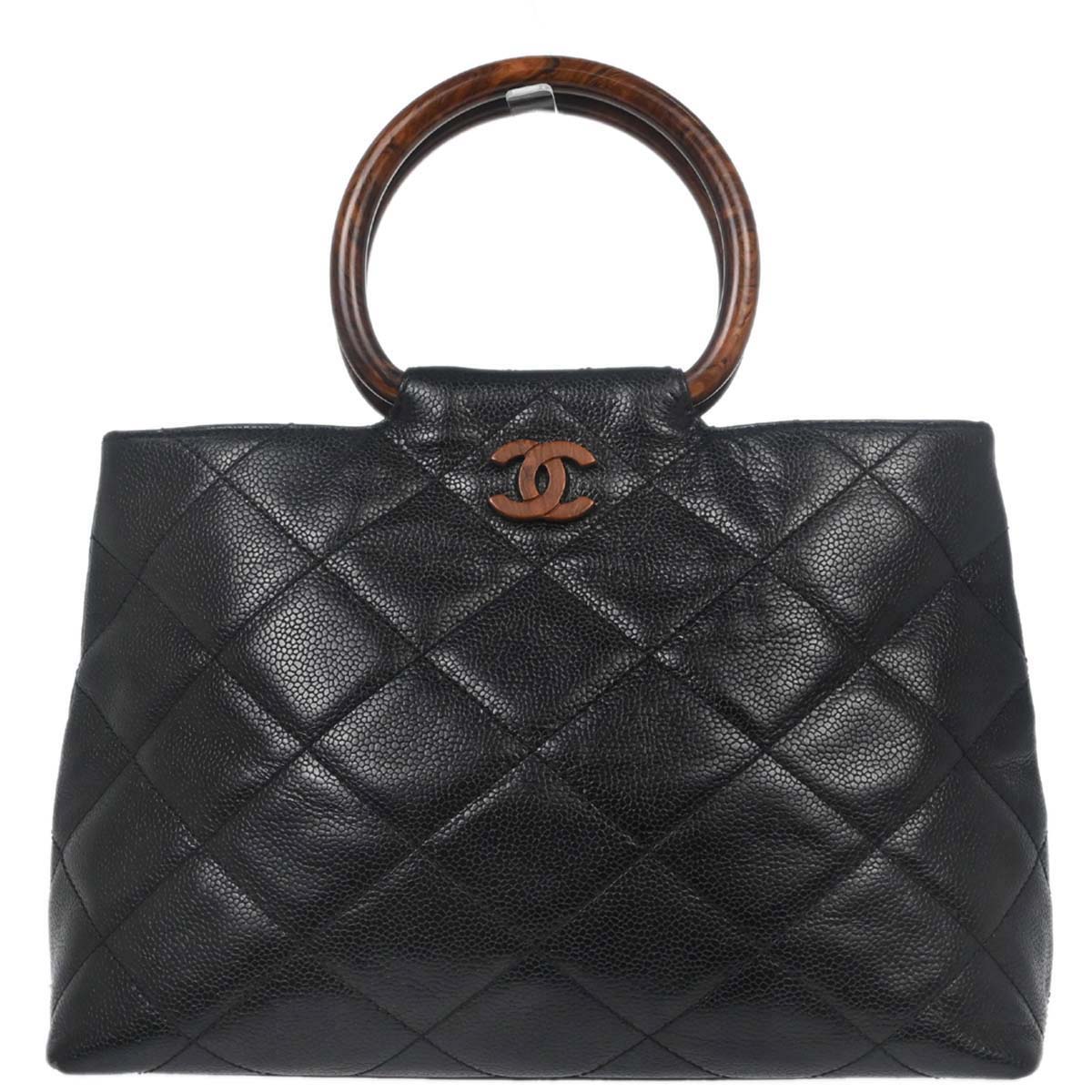 Chanel Black Caviar Skin Tote Handbag