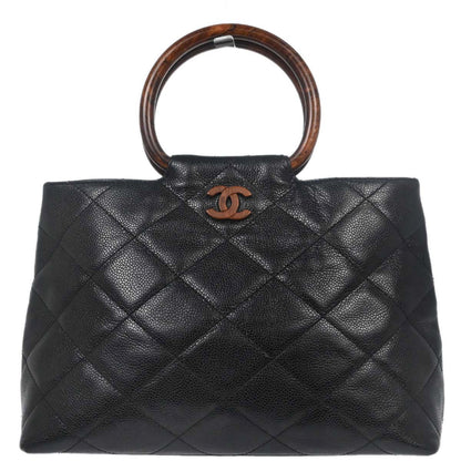 Chanel Black Caviar Skin Tote Handbag