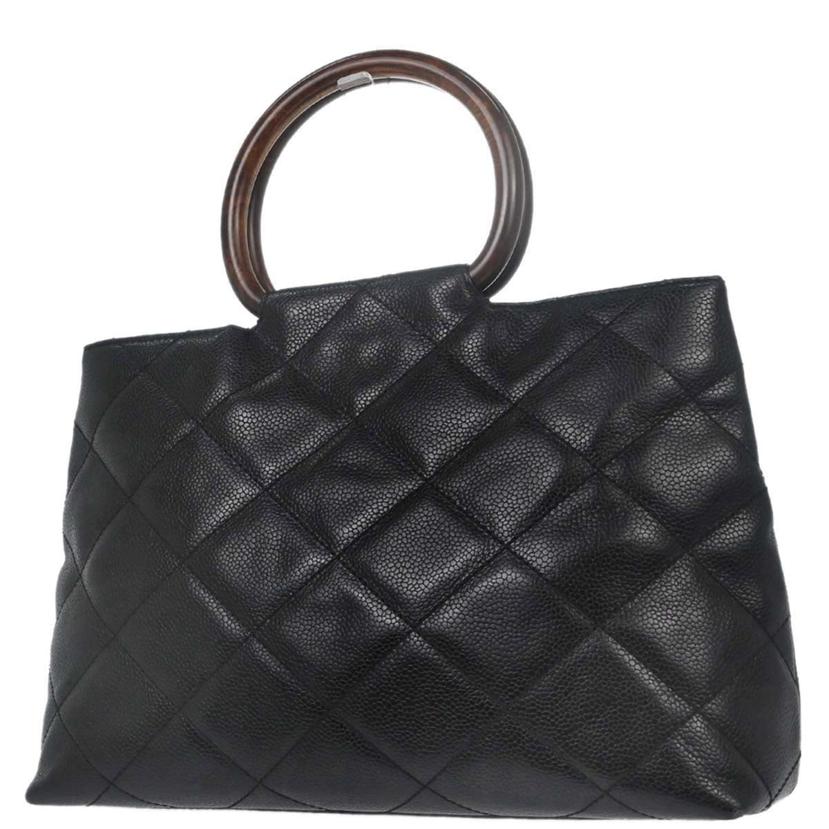 Chanel Black Caviar Skin Tote Handbag