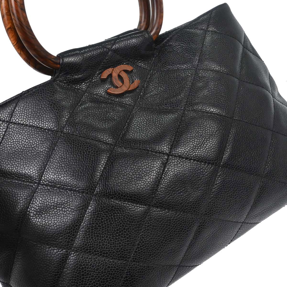 Chanel Black Caviar Skin Tote Handbag