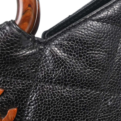 Chanel Black Caviar Skin Tote Handbag