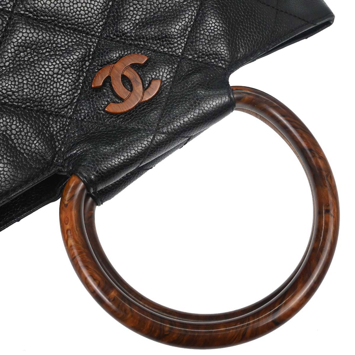 Chanel Black Caviar Skin Tote Handbag