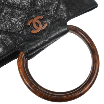 Chanel Black Caviar Skin Tote Handbag