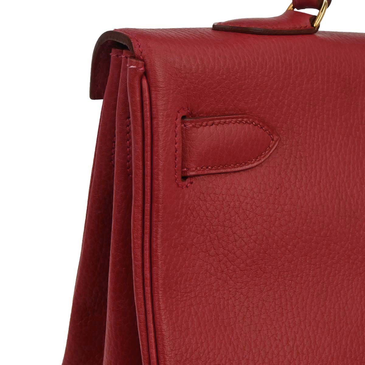 Hermes Rouge Garance Ardennes Kelly 40 Retourne Handbag