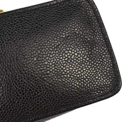 Chanel 1994-1996 Black Caviar Skin Chain Shoulder Bag Pochette Phone Case