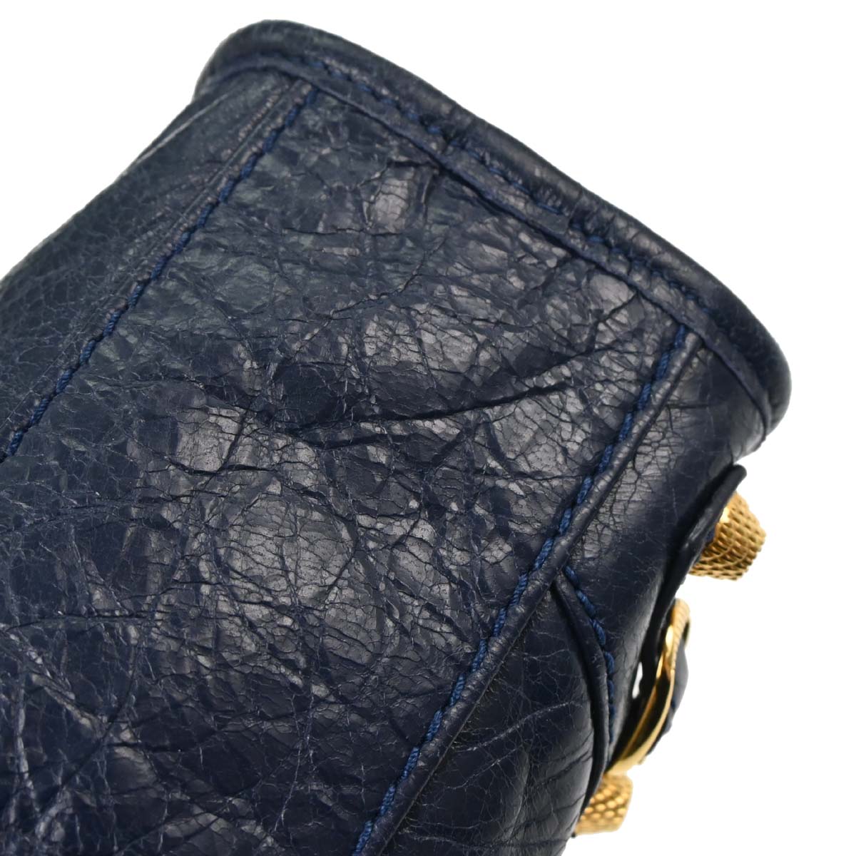 Balenciaga Navy Lambskin The City Mini 2way Shoulder Handbag