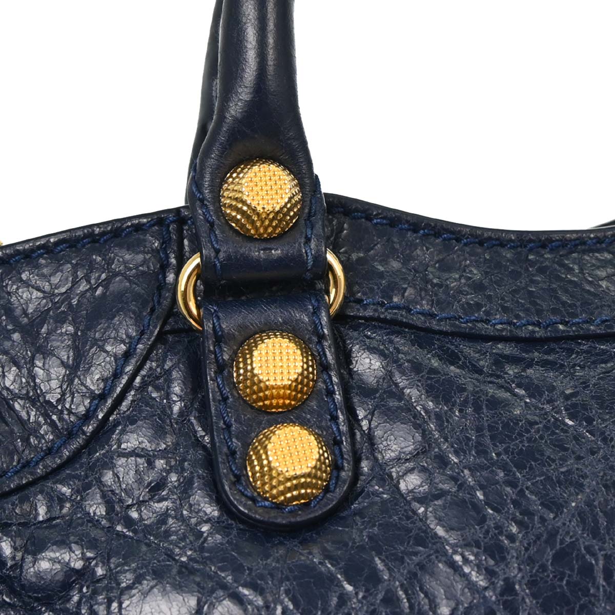 Balenciaga Navy Lambskin The City Mini 2way Shoulder Handbag