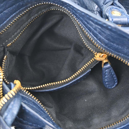 Balenciaga Navy Lambskin The City Mini 2way Shoulder Handbag