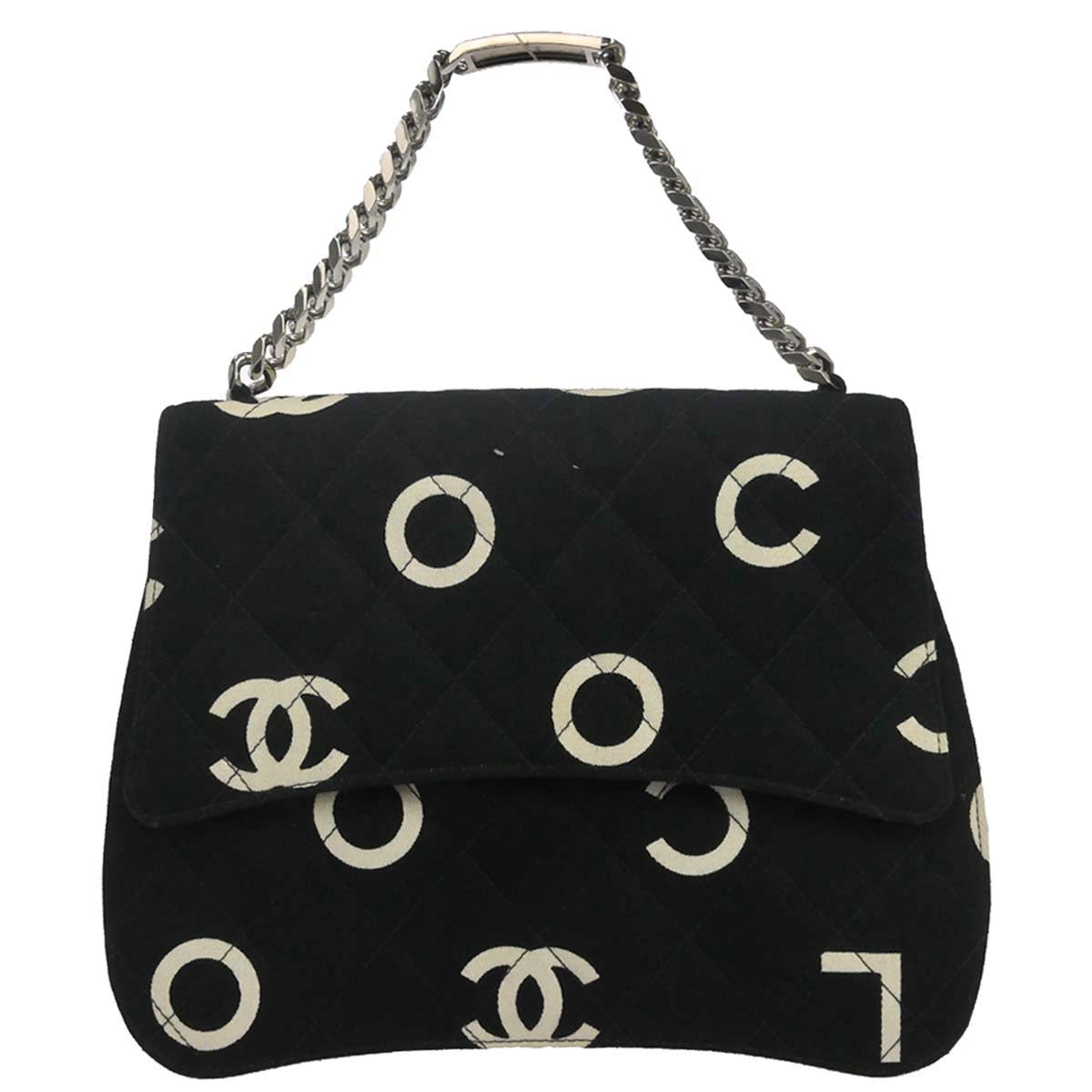 Chanel 1996-1997 Black Canvas Chain Handbag